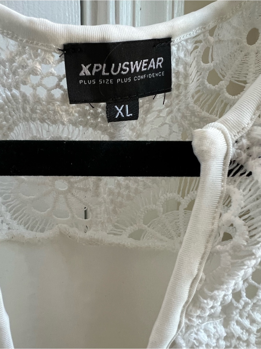 XPlusWear Eyelet Lace Midi Dress in White - Picture 4 of 11